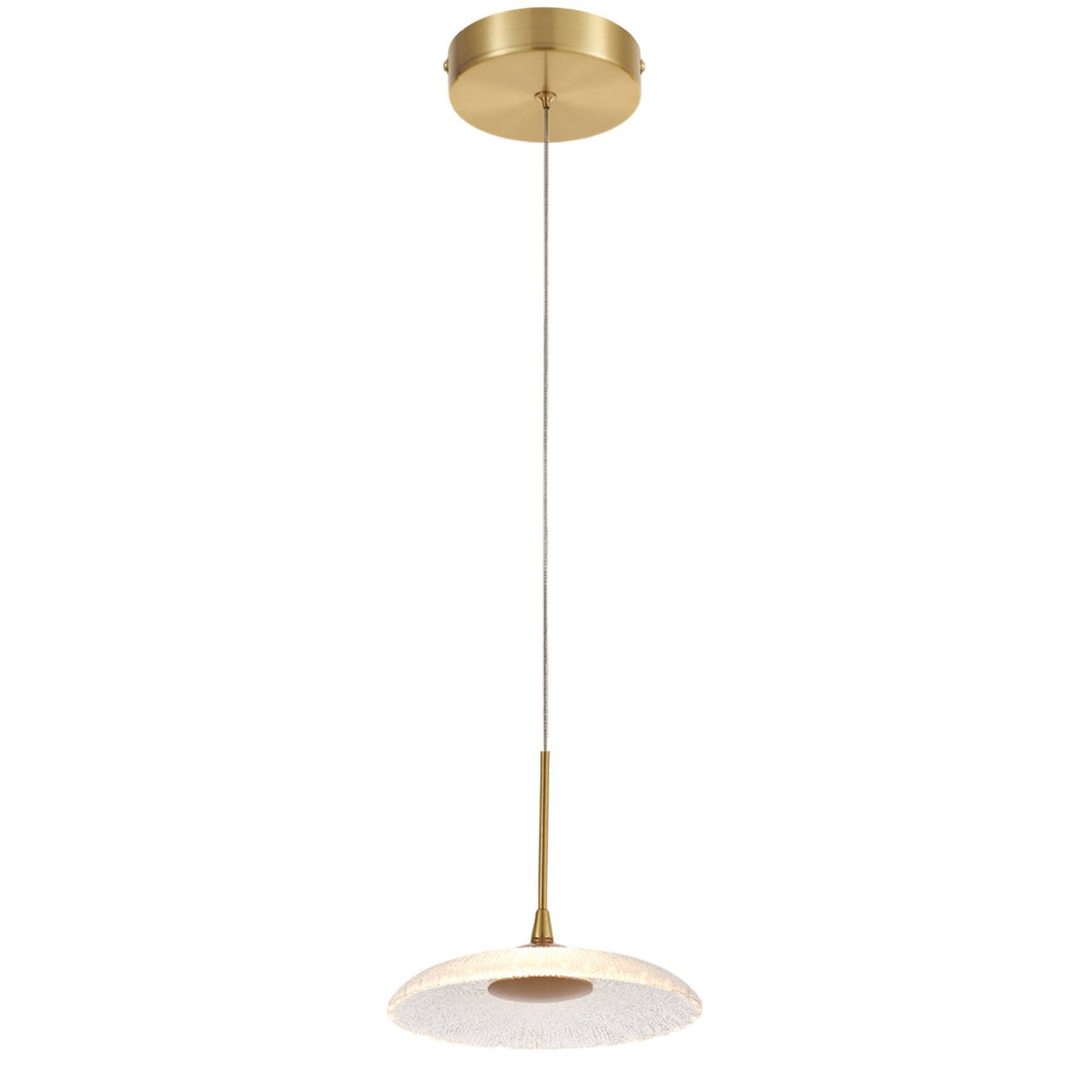 Mini-suspension Oriana Transparent texturé / Laiton vieilli – vue 2