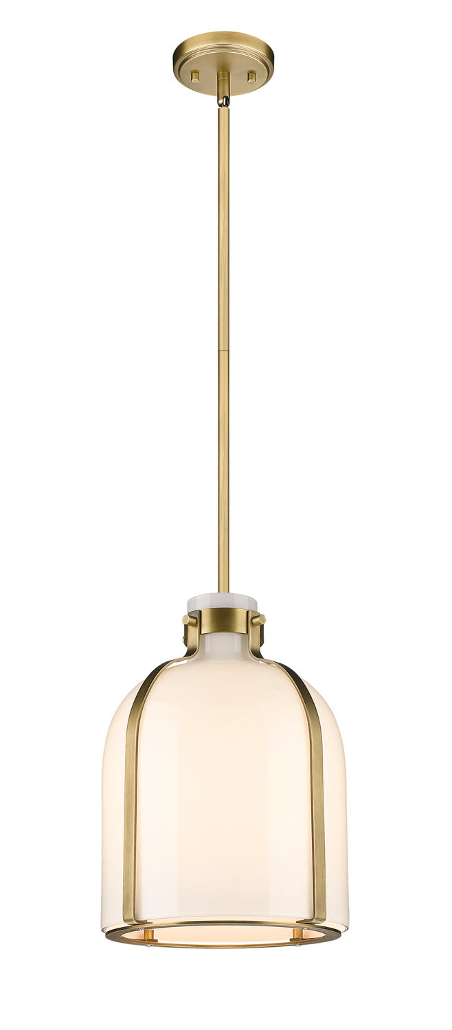 Mini-suspension Pearson Laiton frotté, Opale blanc – Z-Lite