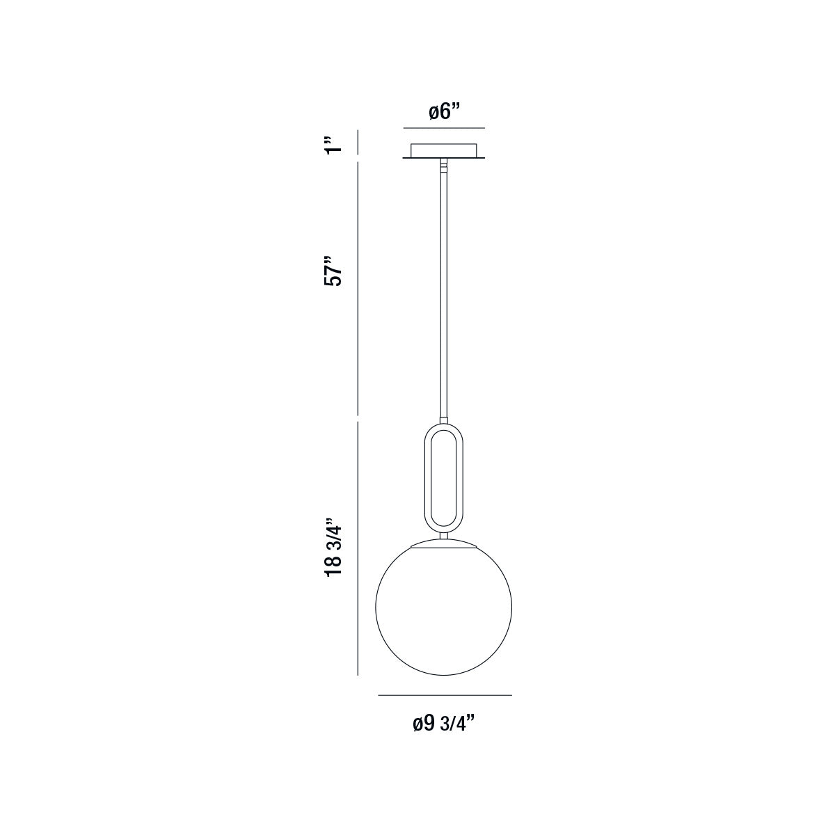 Mini-suspension Prospect Or, Verre transparent globe – vue 2