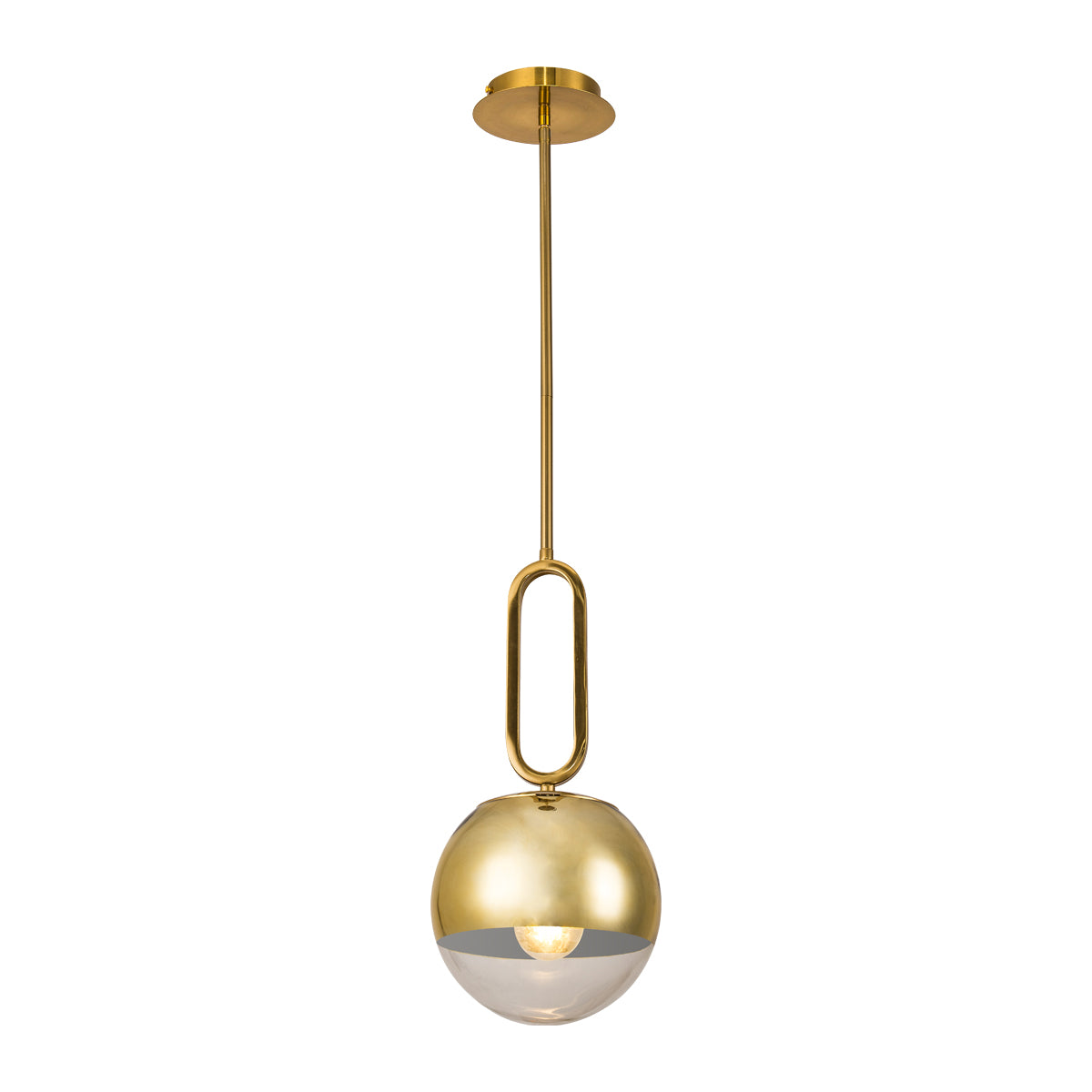 Mini-suspension Prospect Or, Verre transparent globe – Eurofase