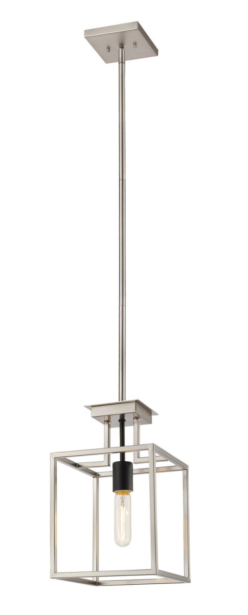 Mini-suspension Quadra - Nickel brossé + noir mat by Z-Lite | Luminaires & cie