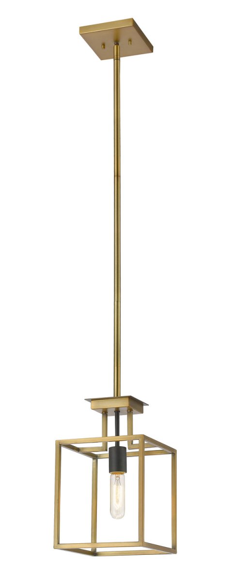 Mini-suspension Quadra - Laiton antique + bronze by Z-Lite | Luminaires & cie