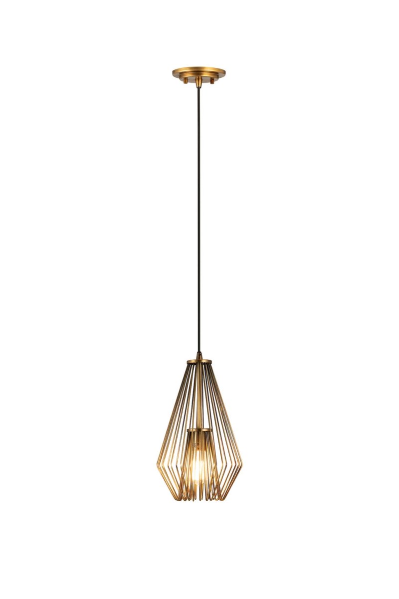 Mini-suspension Quintus - Laiton frotté by Z-Lite | Luminaires & cie