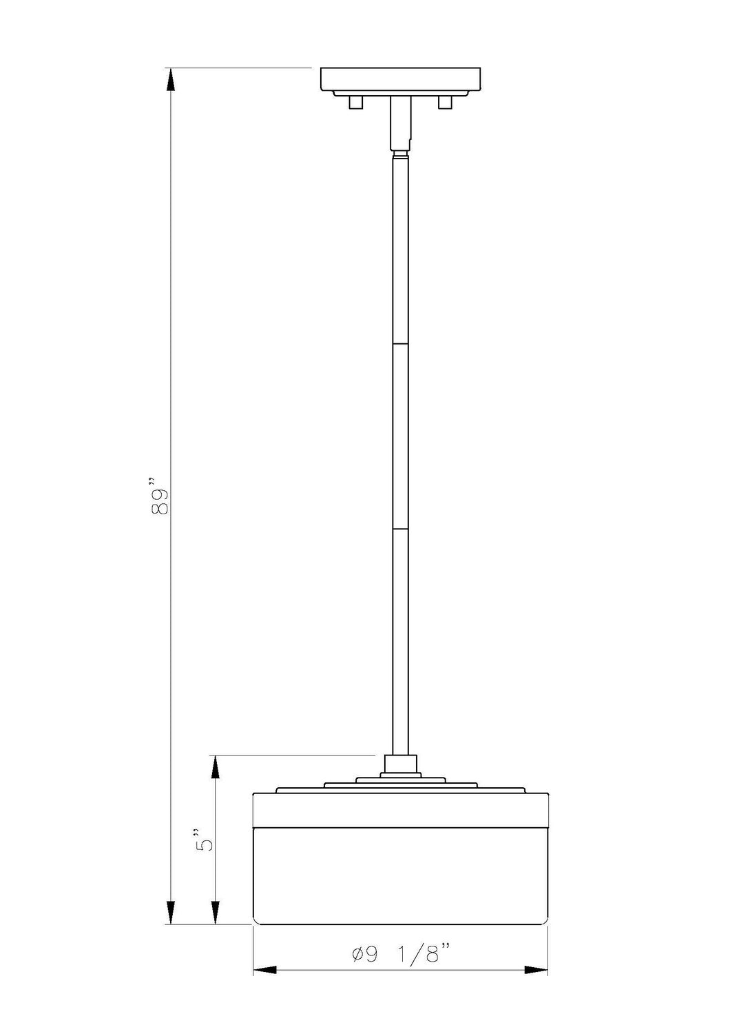 Mini-suspension Renaud Noir mat, 9 1/4" – vue 6