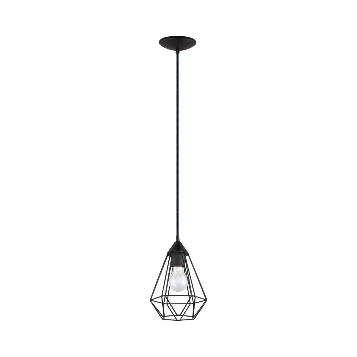 Mini suspension Tarbes - Noir mat 6 7/8" by Eglo | Luminaires & cie