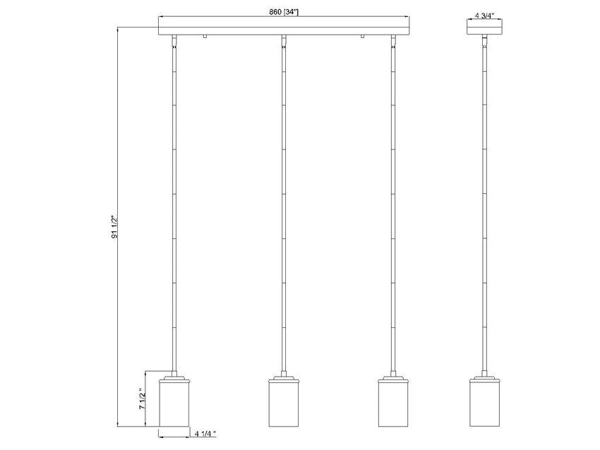 Mini-suspension Thayer - Noir mat 1 by Z-Lite | Luminaires & cie