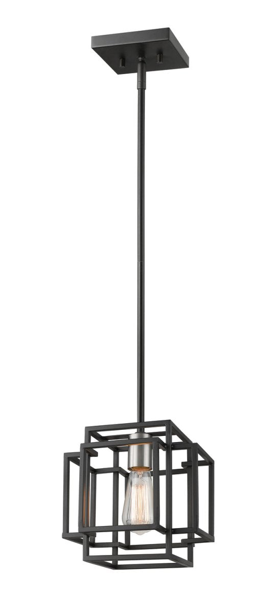 Mini-suspension Titania - Noir + Nickel brossé by Z-Lite | Luminaires & cie