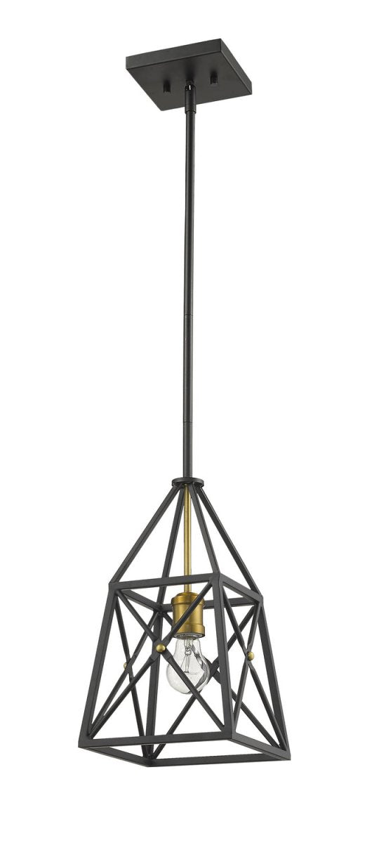 Mini-suspension Trestle - Noir mat + Laiton vieilli by Z-Lite | Luminaires & cie