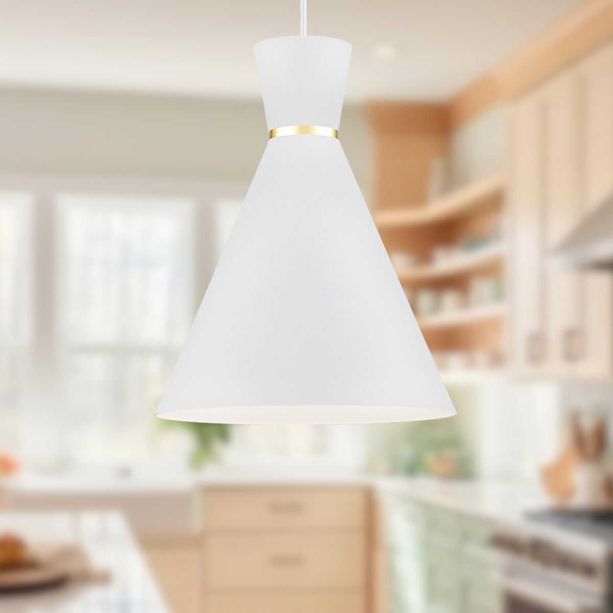 Mini-suspension Vanderbilt Blanc / Or, 9 7/8" – vue 2
