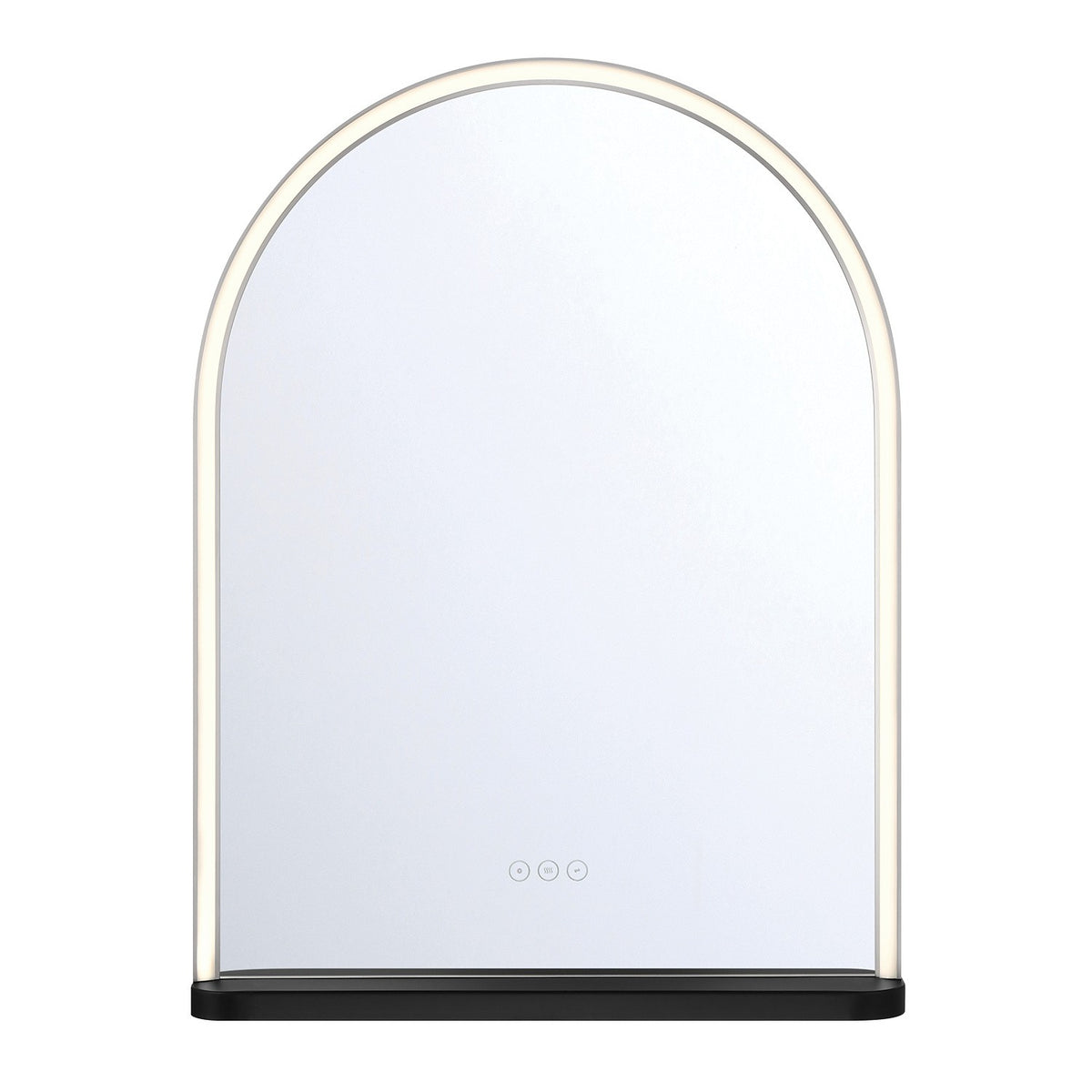 Miroir éclairant DEL Serin Nickel satiné - Noir mélangé, 24" – Eurofase