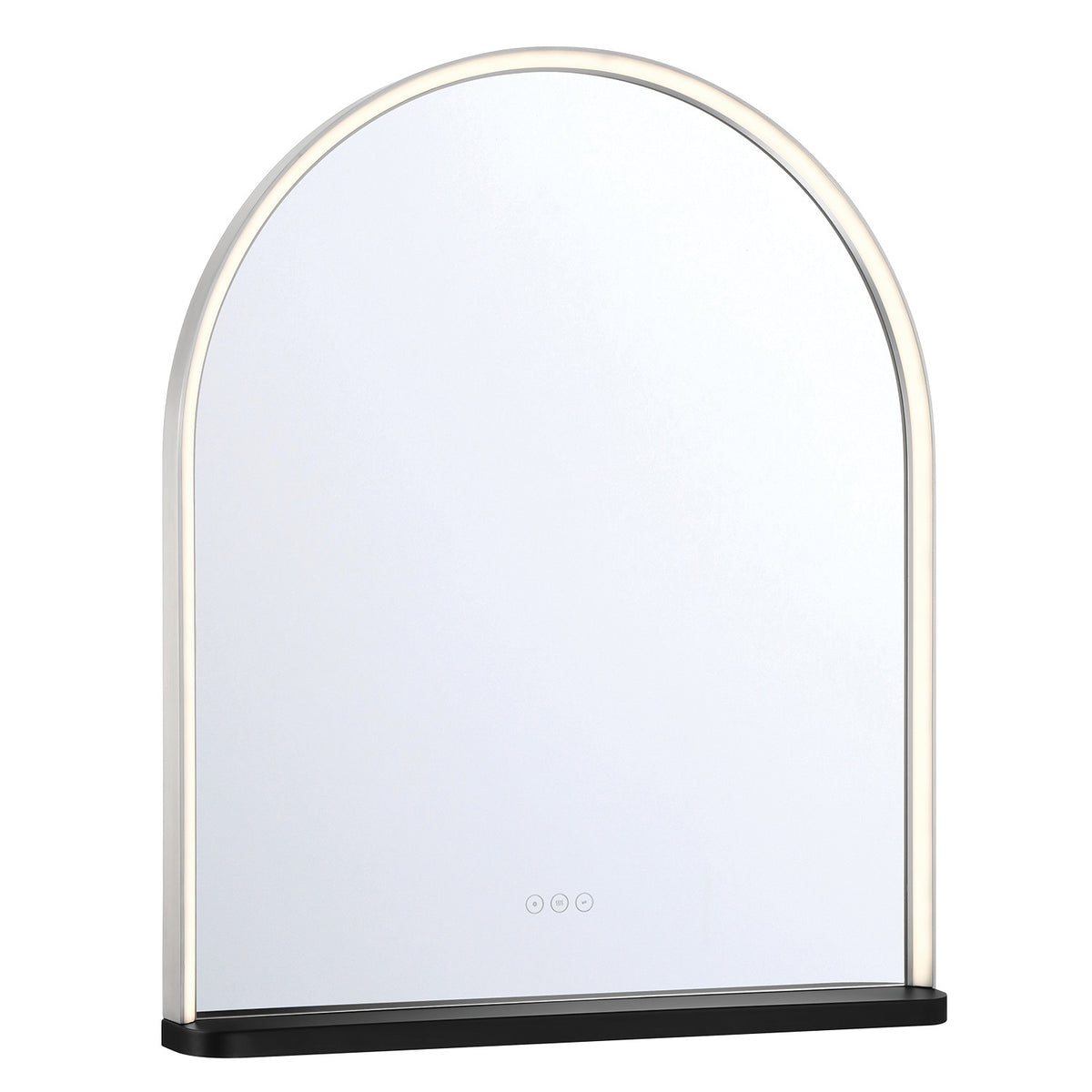 Miroir éclairant DEL Serin Nickel satiné - Noir mélangé, 30" – vue 2