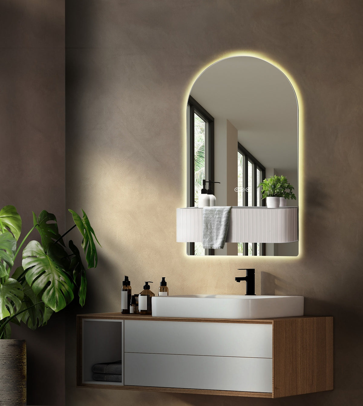Miroir éclairant Erabel Blanc onyx, 20" – vue 3
