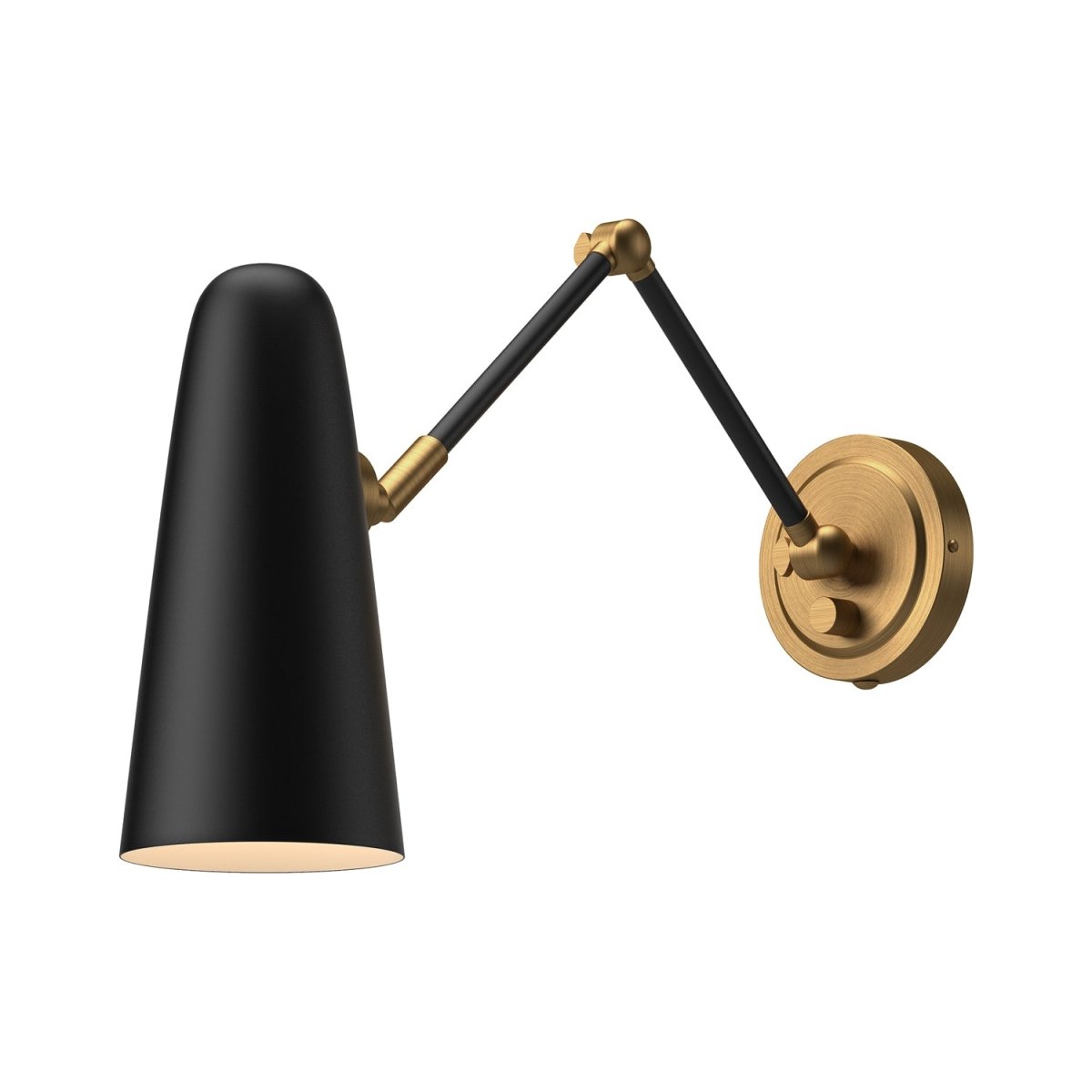 Murale à bras Daniel - Or vieilli / noir mat by Alora Lighting | Luminaires & cie