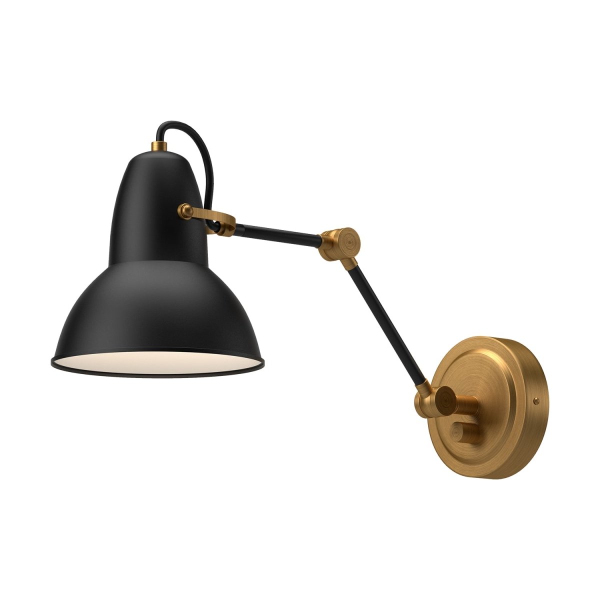 Murale à bras Felix - Or vieilli / noir mat by Alora Lighting | Luminaires & cie
