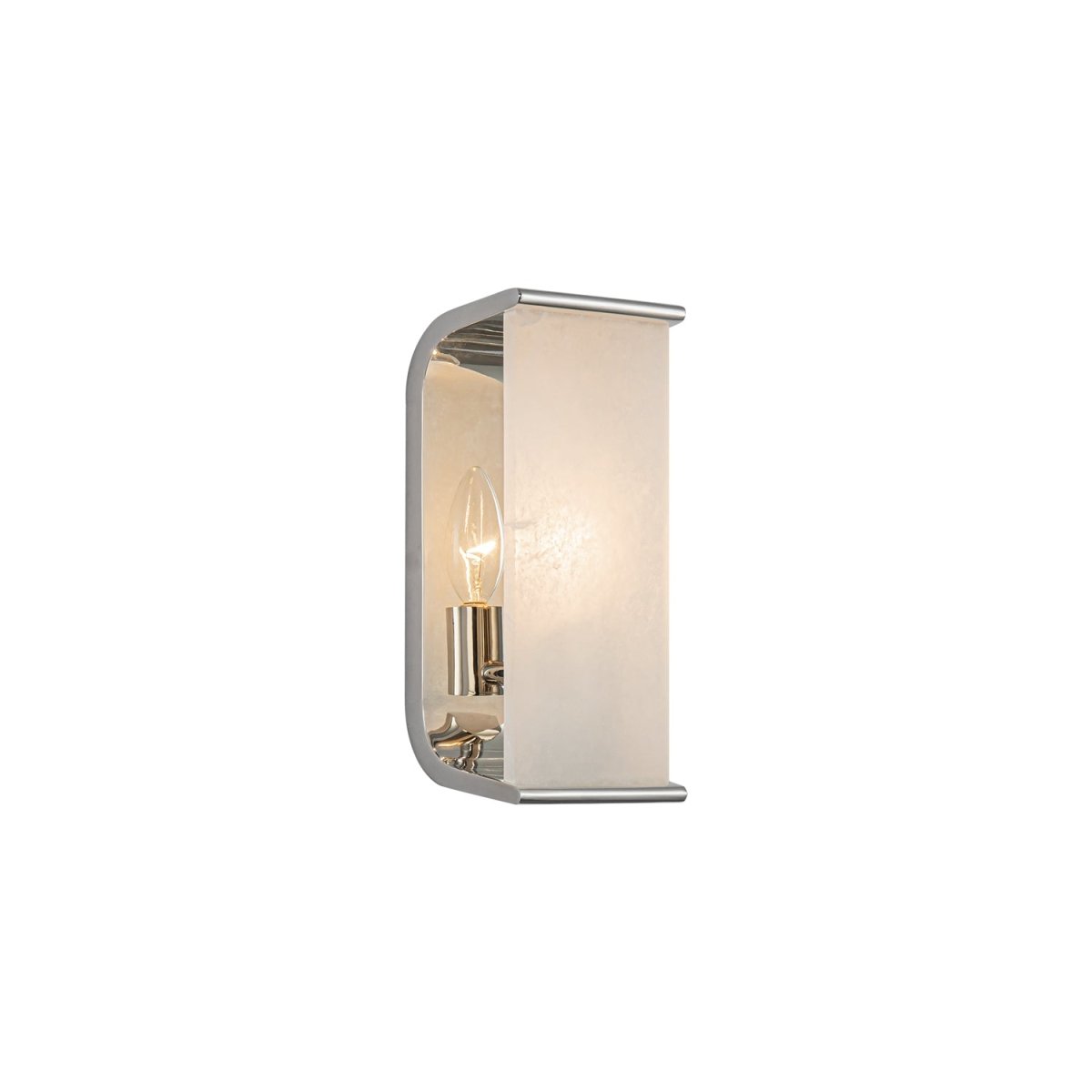 Murale Abbott - Nickel / albâtre poli 10" by Alora Lighting | Luminaires & cie