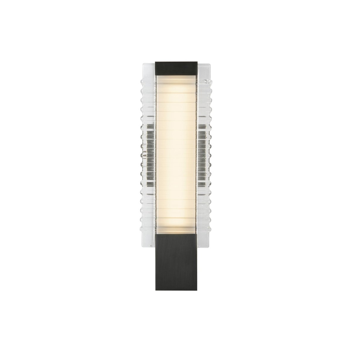 Murale Alai - Bronze urbain / verre côtelé 17 5/8" by Alora Lighting | Luminaires & cie