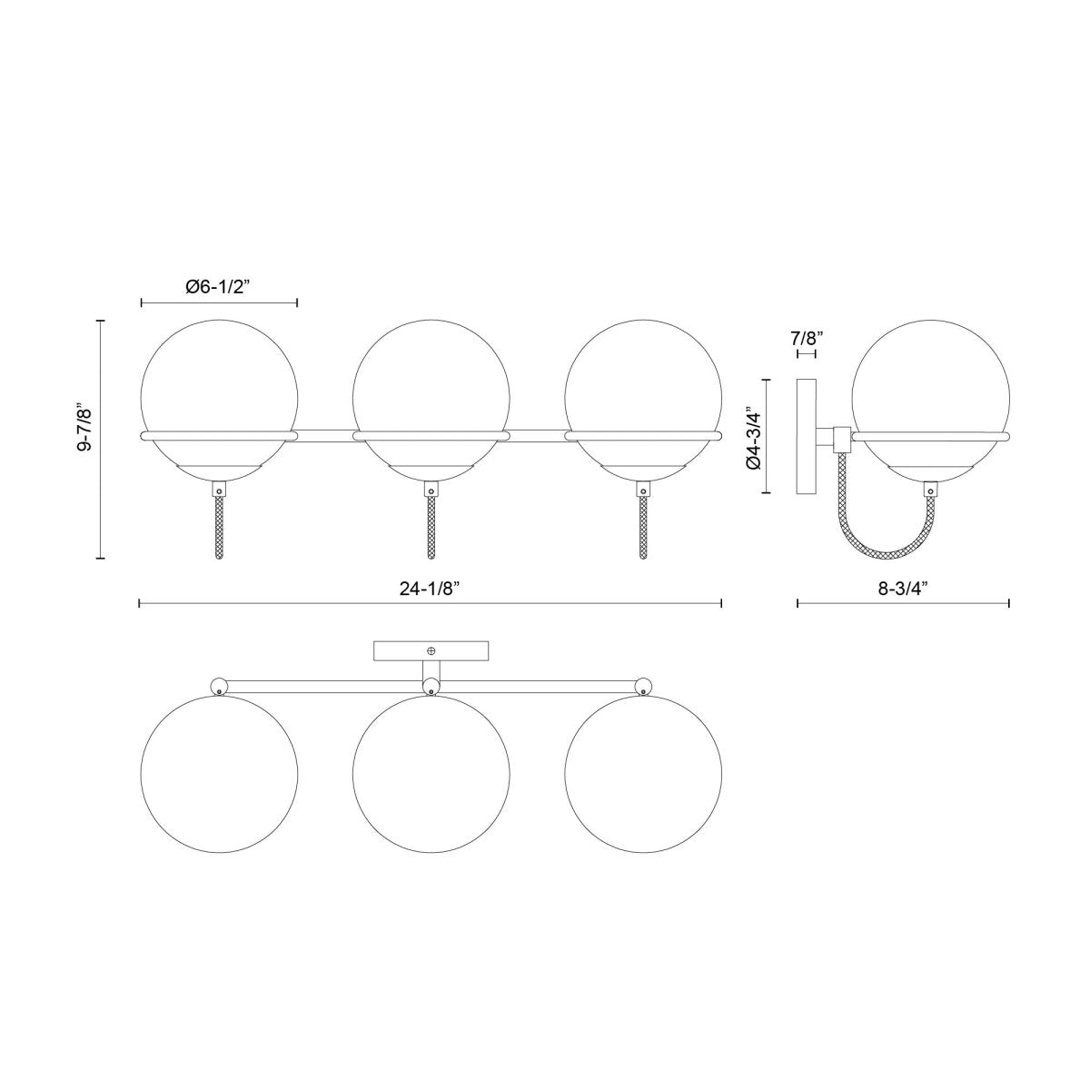 Murale Alba - Verre d'or / opale âgé 24 1/8" by Alora Lighting | Luminaires & cie