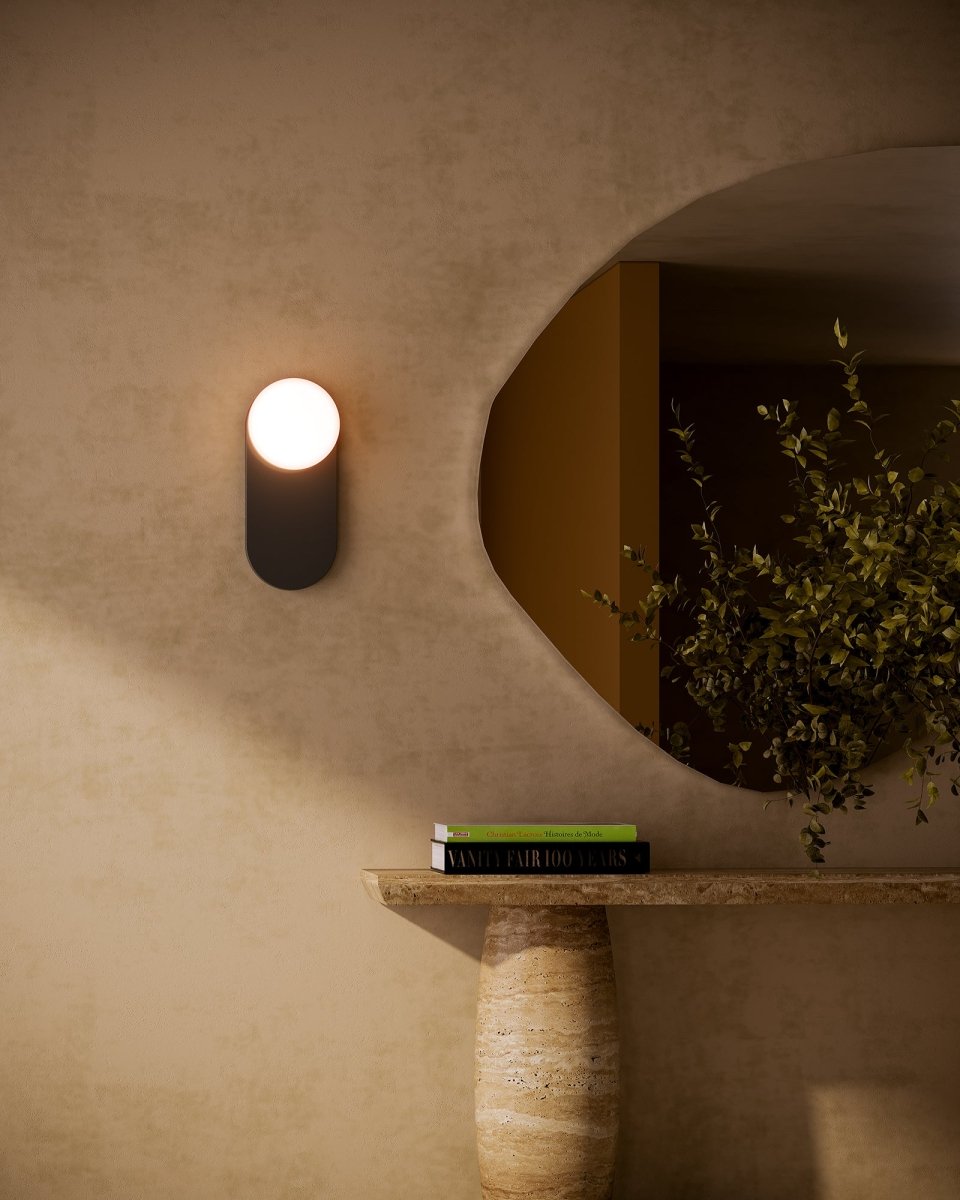 Murale Ariel - Verre noir / opale mat by Alora Lighting | Luminaires & cie