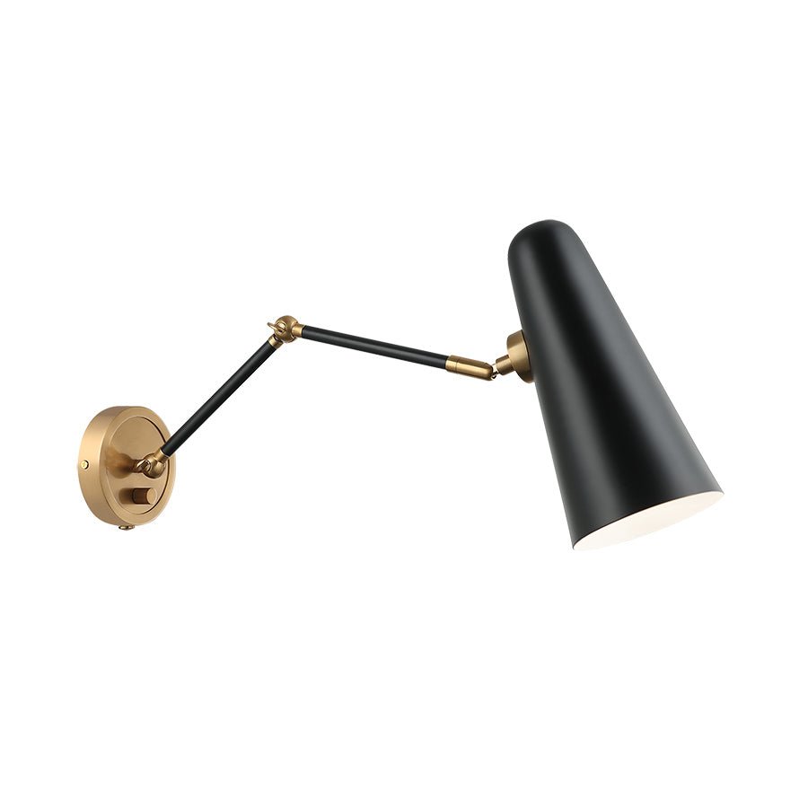 Murale Blink - Noir et laiton vieilli Long 17" by Matteo Lighting | Luminaires & cie