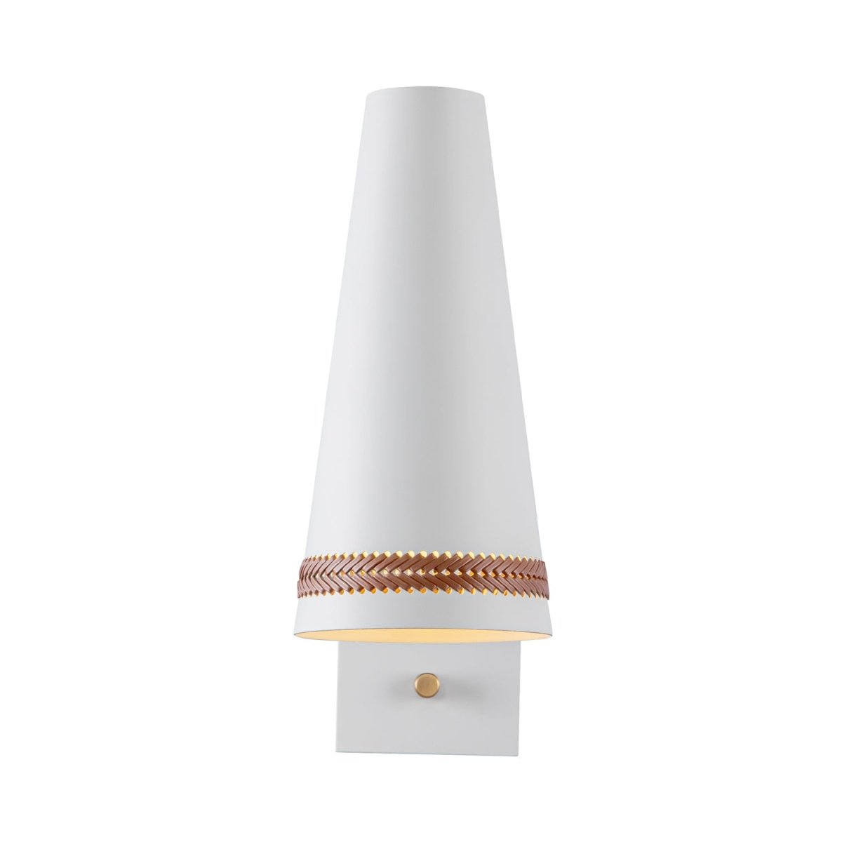 Murale Brickell - Cuir blanc / noisette mat by Alora Lighting | Luminaires & cie