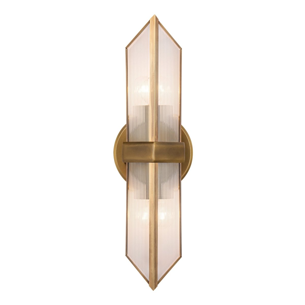 Murale Cairo - Verre à côte / laiton vintage 2 by Alora Lighting | Luminaires & cie