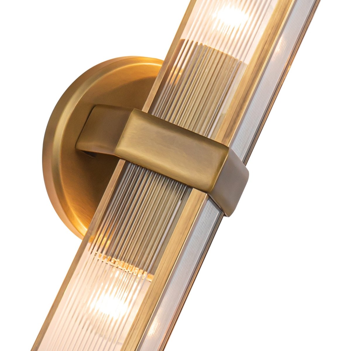 Murale Cairo - Verre à côte / laiton vintage 2 by Alora Lighting | Luminaires & cie