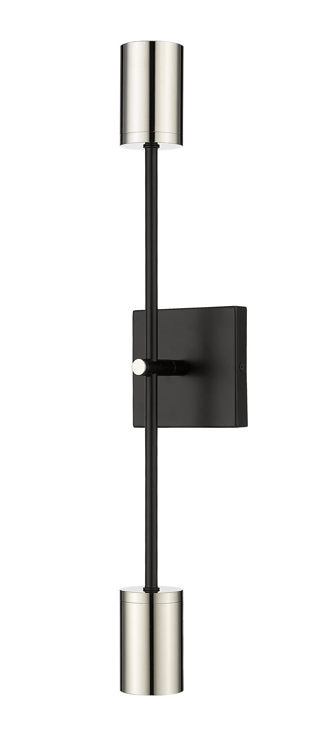 Applique murale Calumet Noir mat + Nickel poli, nombre ampoules 2 – Z-Lite