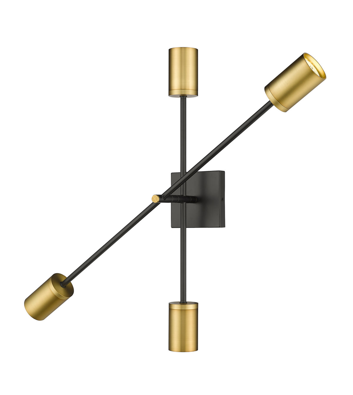 Applique murale Calumet Noir mat + Laiton vieilli, nombre ampoules 4 – Z-Lite