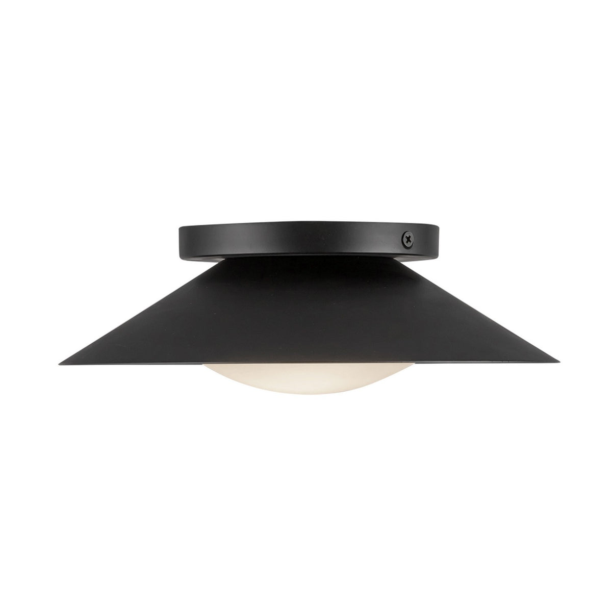 Semi-plafonnier Cleo Noir / Verre opale – vue 3