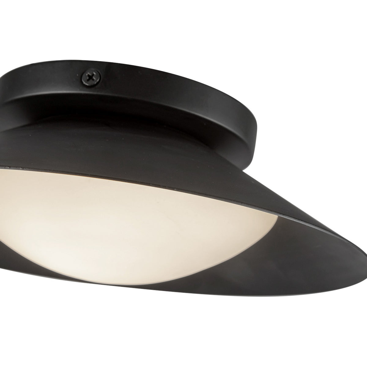 Semi-plafonnier Cleo Noir / Verre opale – vue 5