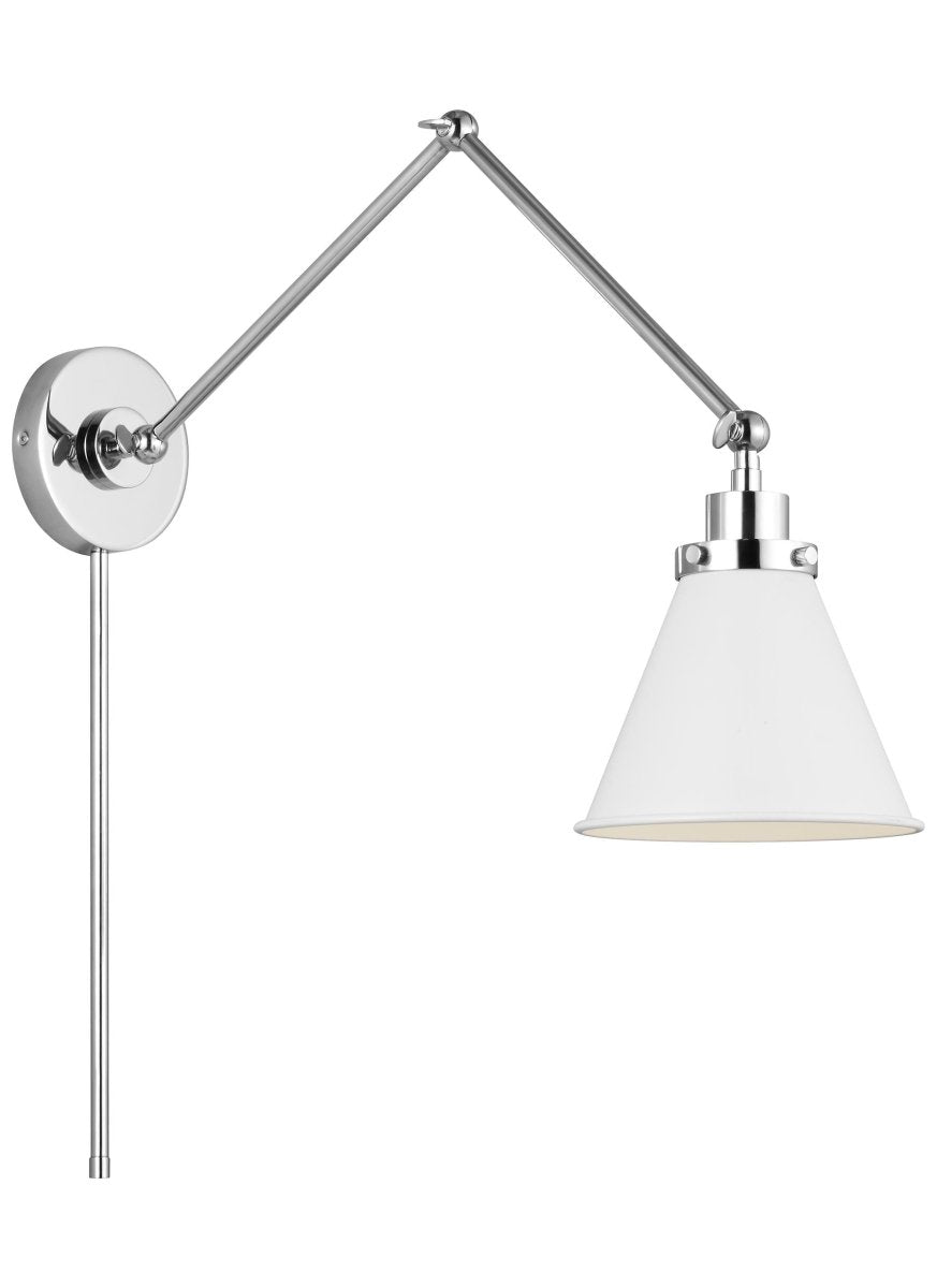 Murale cône à bras double Wellfleet - Nickel blanc et poli mat Blanc mat by Visual Comfort Studio | Luminaires & cie