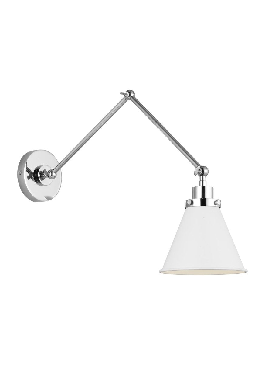 Murale cône à bras double Wellfleet - Nickel blanc et poli mat Blanc mat by Visual Comfort Studio | Luminaires & cie
