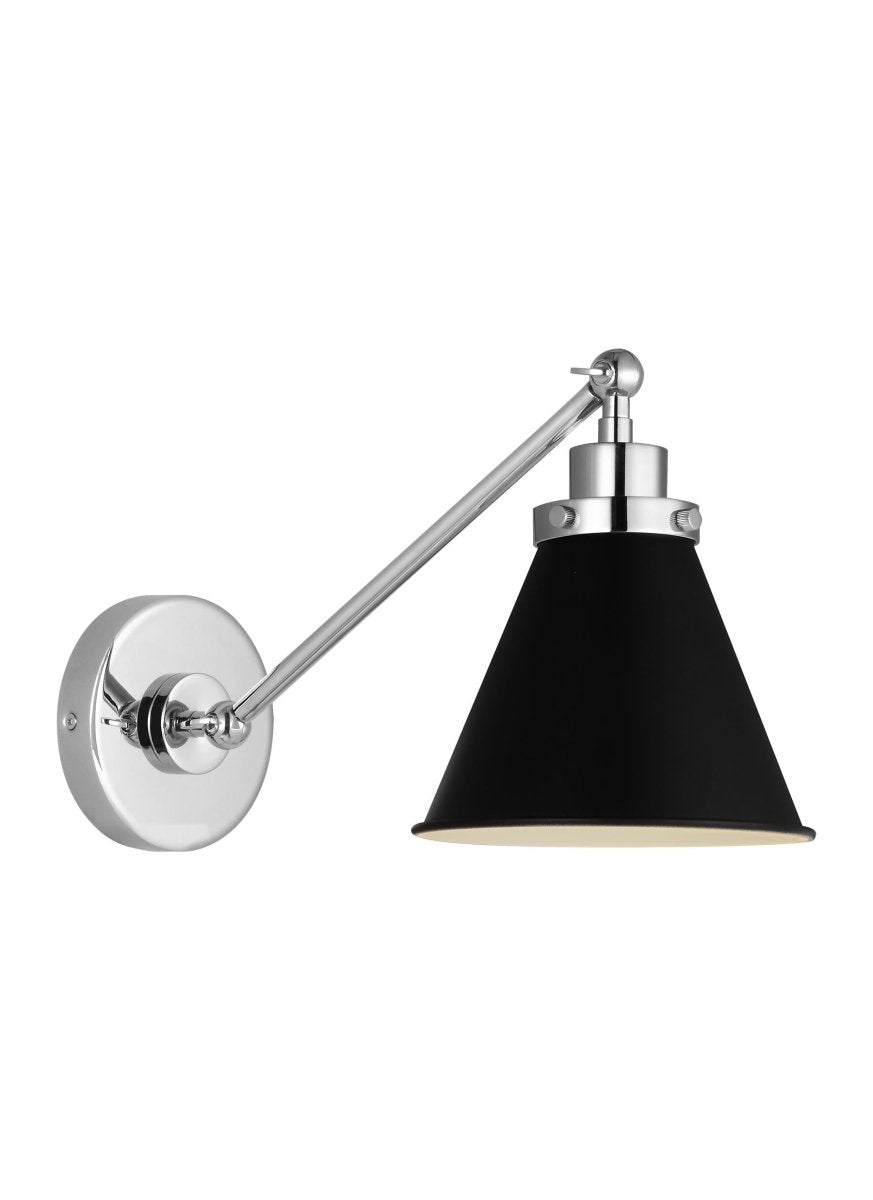 Murale cône à bras unique Wellfleet - Nickel noir et raffiné de minuit Noir de minuit by Visual Comfort Studio | Luminaires & cie