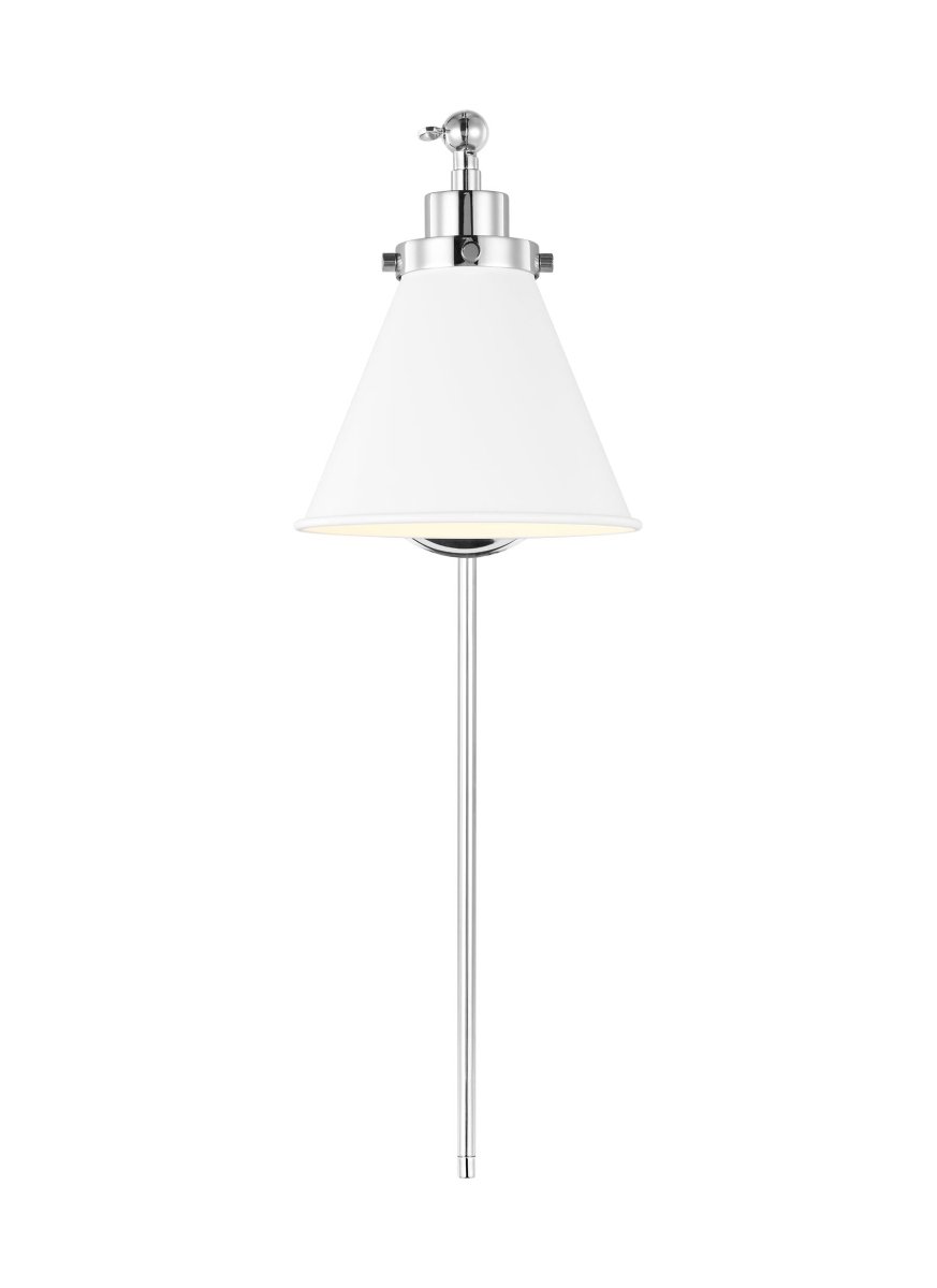 Murale cône à bras unique Wellfleet - Nickel blanc et poli mat Blanc mat by Visual Comfort Studio | Luminaires & cie