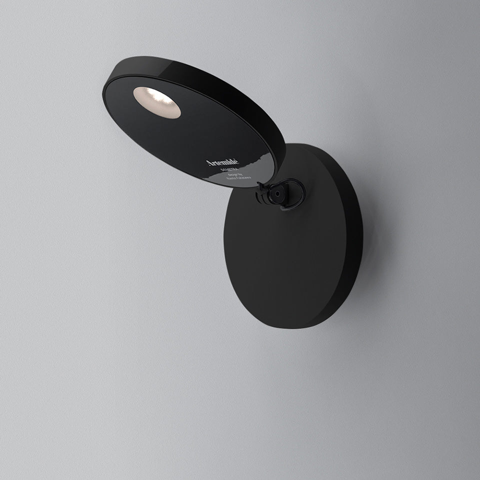 Murale Demetra Spot - Noir mat 3000°K Sans interrupteur by Artemide | Luminaires & cie