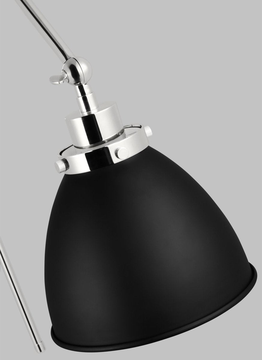 Murale dôme à bras double Wellfleet - Nickel noir et raffiné de minuit Noir de minuit by Visual Comfort Studio | Luminaires & cie