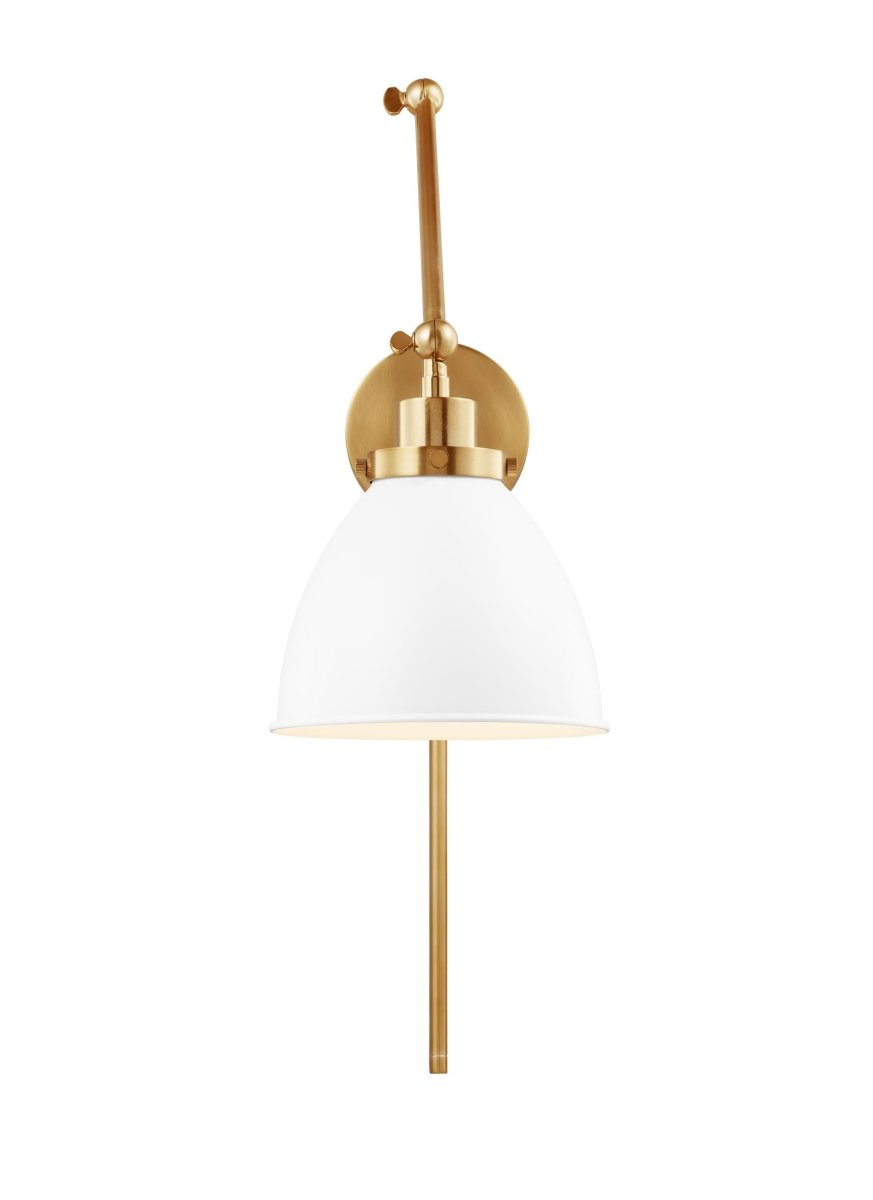 Murale dôme à bras double Wellfleet - Matte blanc et laiton brûlé Blanc mat by Visual Comfort Studio | Luminaires & cie