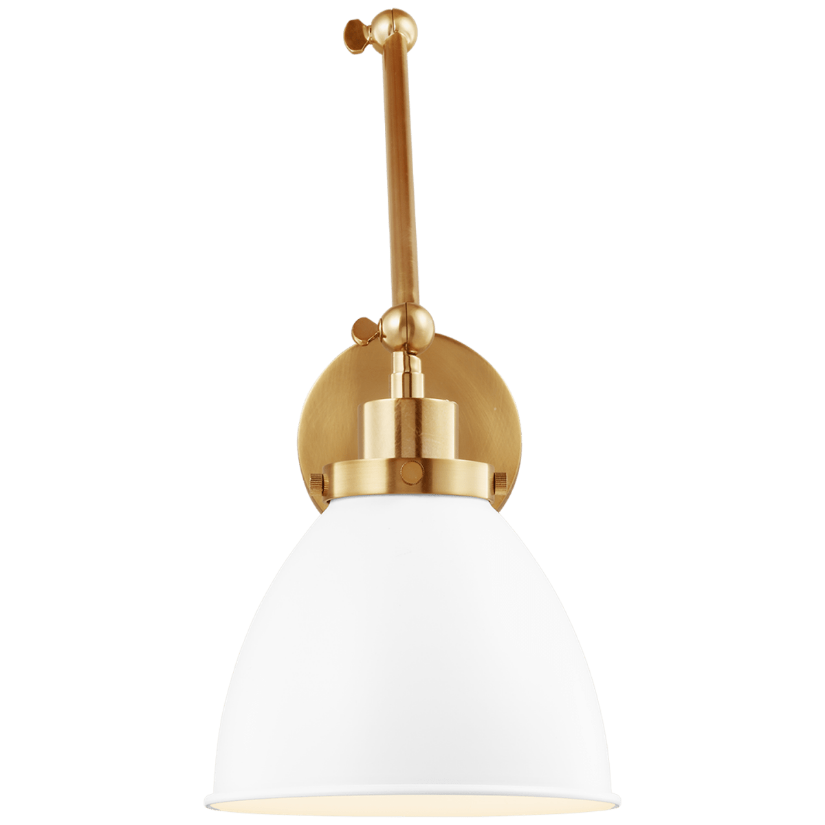 Murale dôme à bras double Wellfleet - Matte blanc et laiton brûlé Blanc mat by Visual Comfort Studio | Luminaires & cie