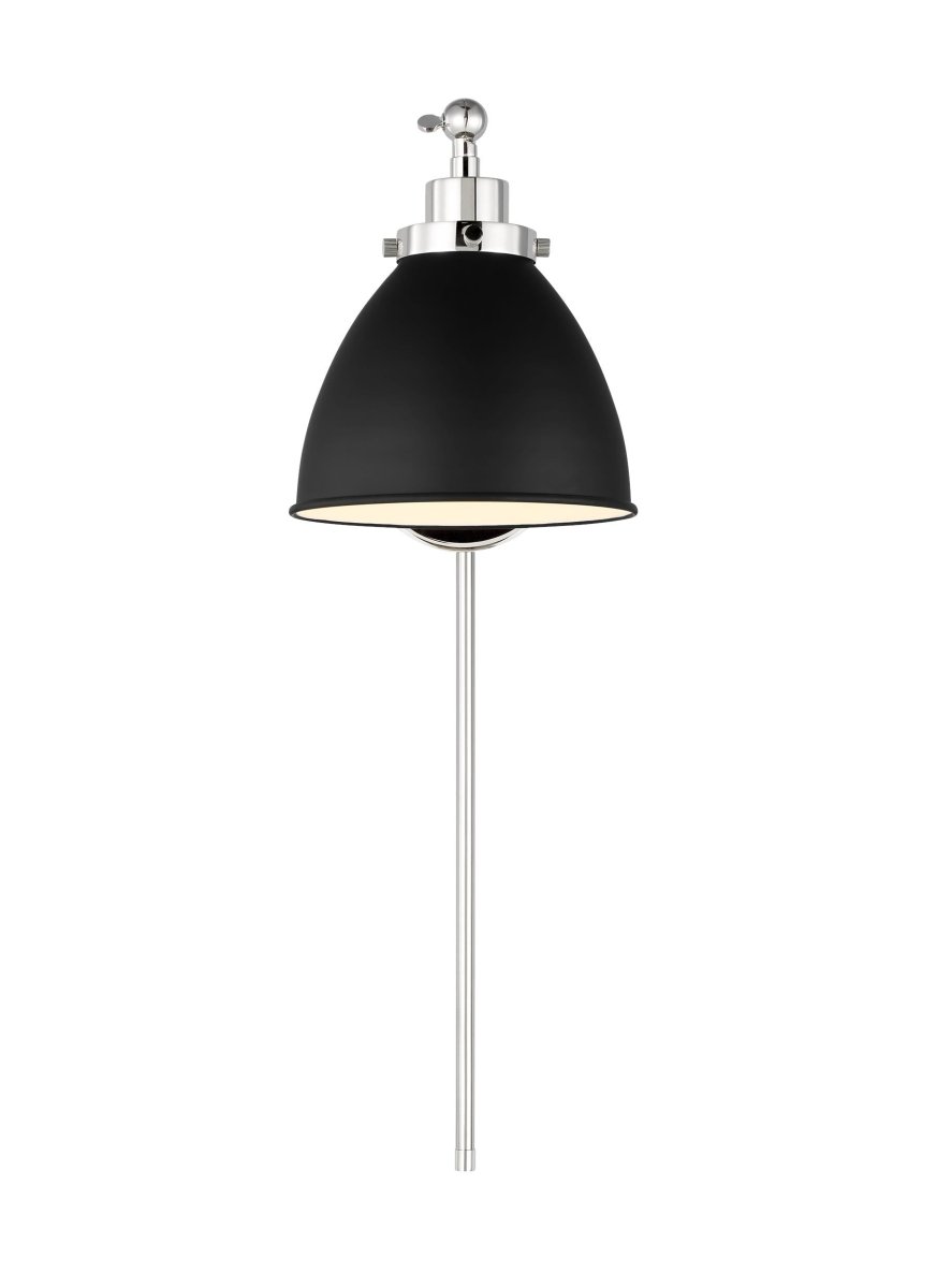 Murale dôme à bras unique Wellfleet - Nickel noir et raffiné de minuit Noir de minuit by Visual Comfort Studio | Luminaires & cie