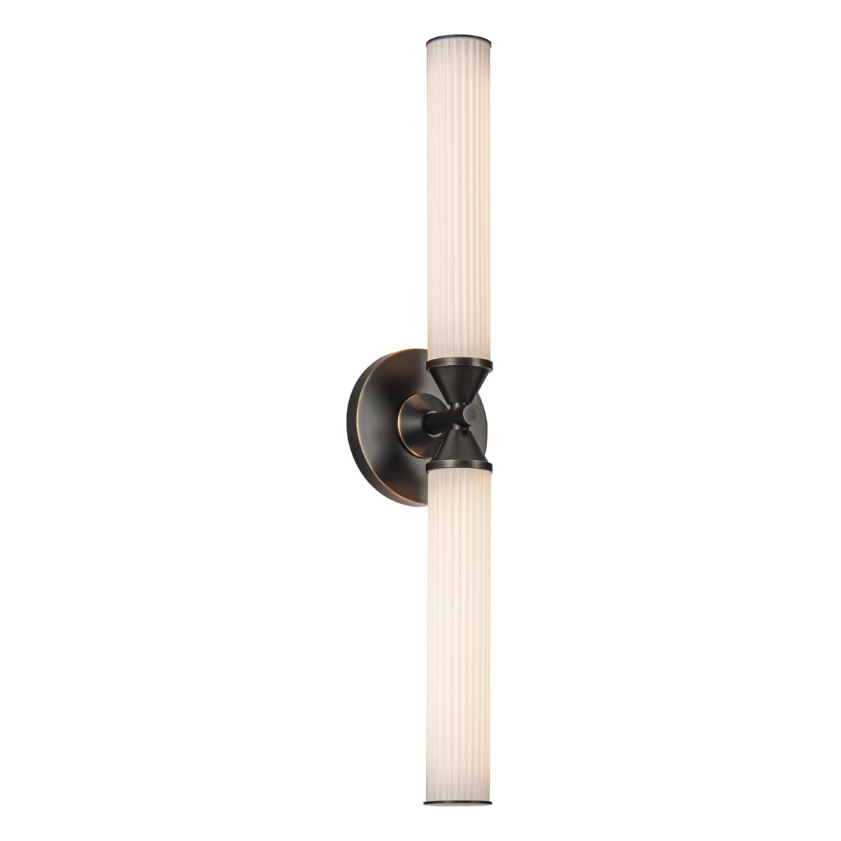 Murale Edwin - Bronze urbain / verre côtelé givré 22 3/8" by Alora Lighting | Luminaires & cie