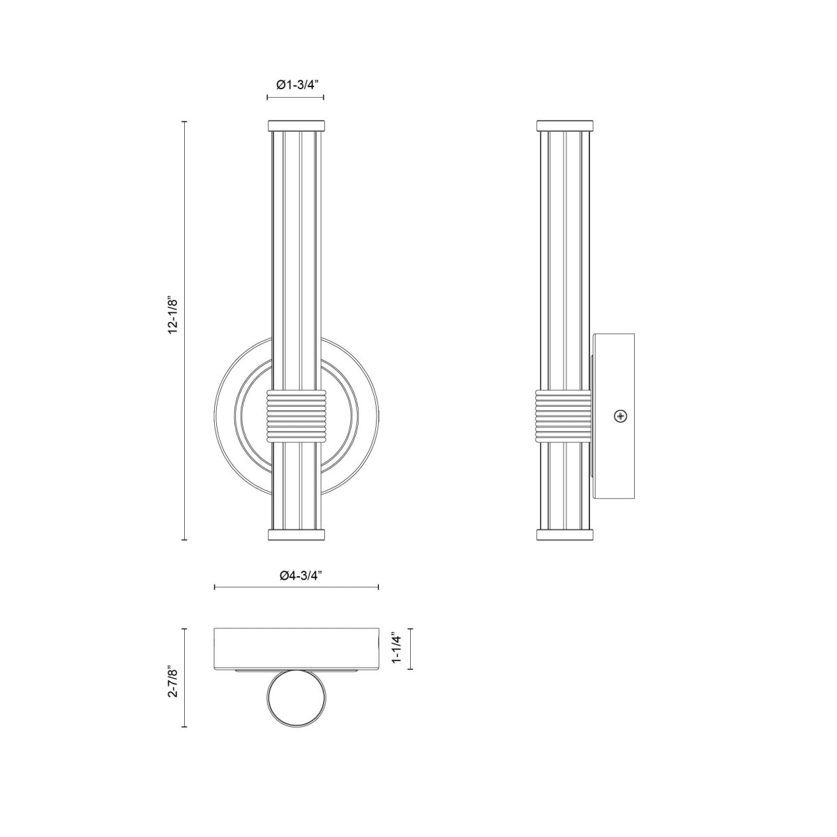 Murale Elsie - Or brossé 12 1/8" by Alora Lighting | Luminaires & cie