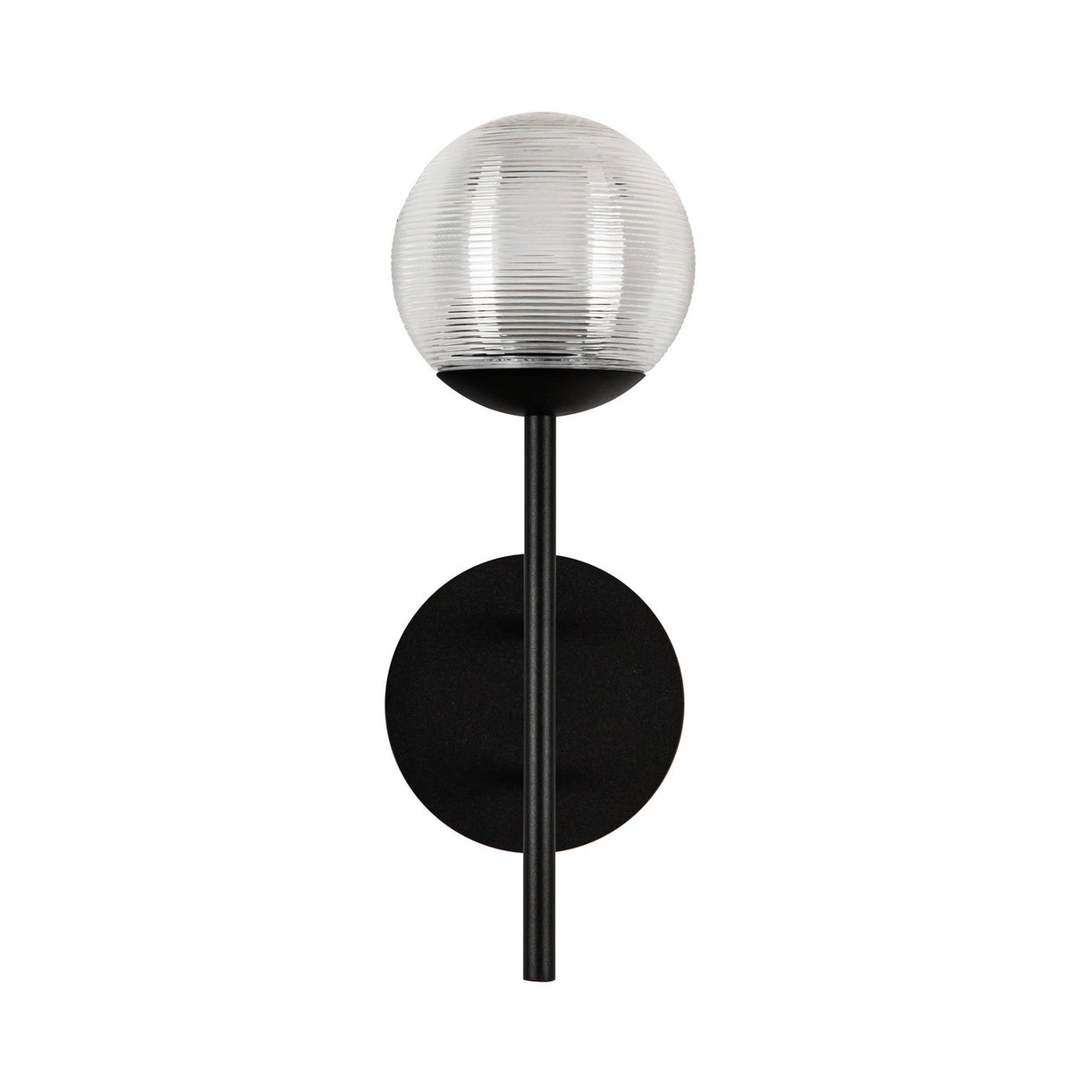 Applique extérieure Claremont Noir / Verre strié transparent – vue 3