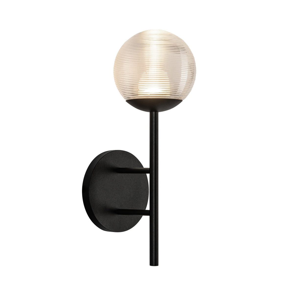 Applique extérieure Claremont Noir / Verre strié transparent – Kuzco Lighting