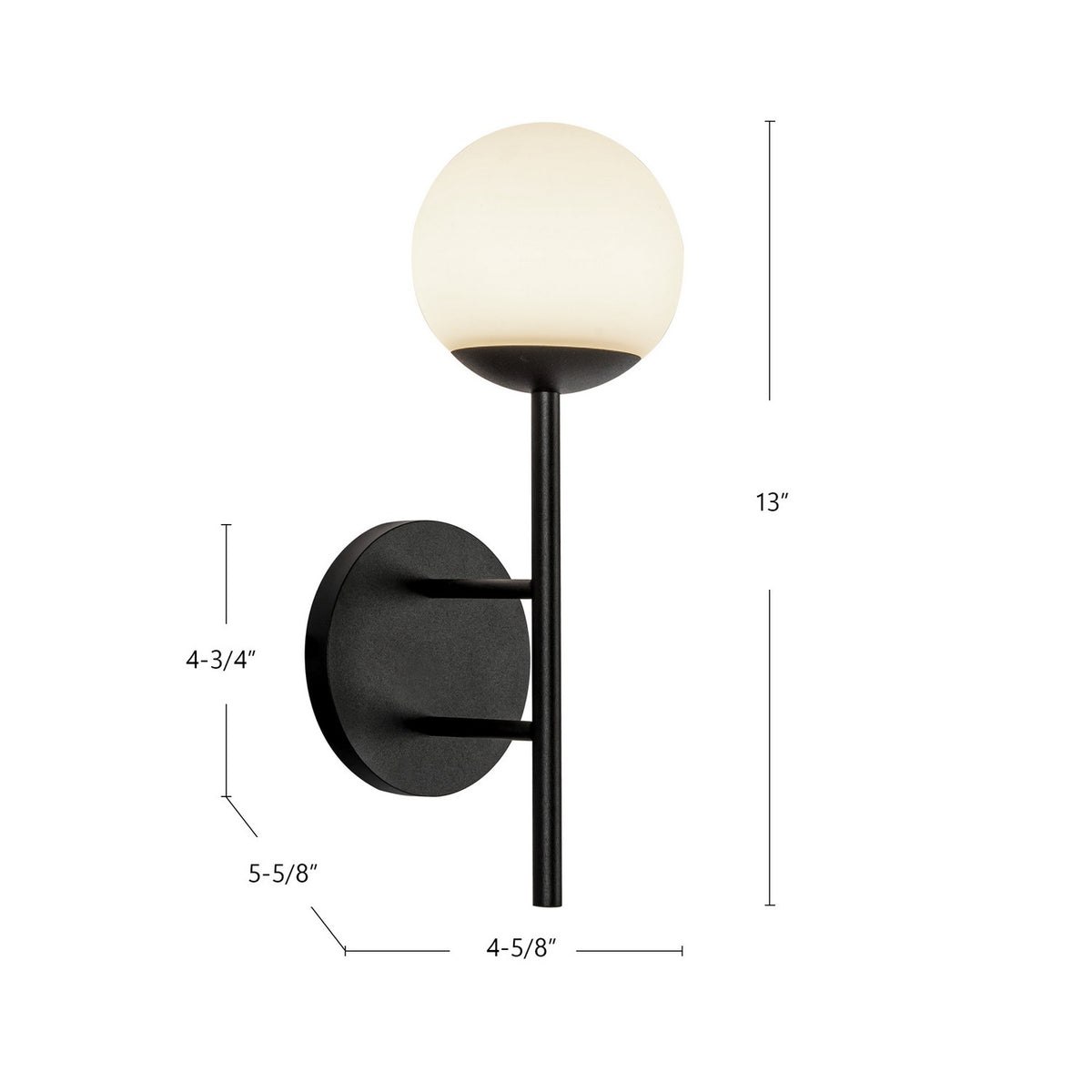Applique extérieure Claremont Noir / Verre opale – vue 6