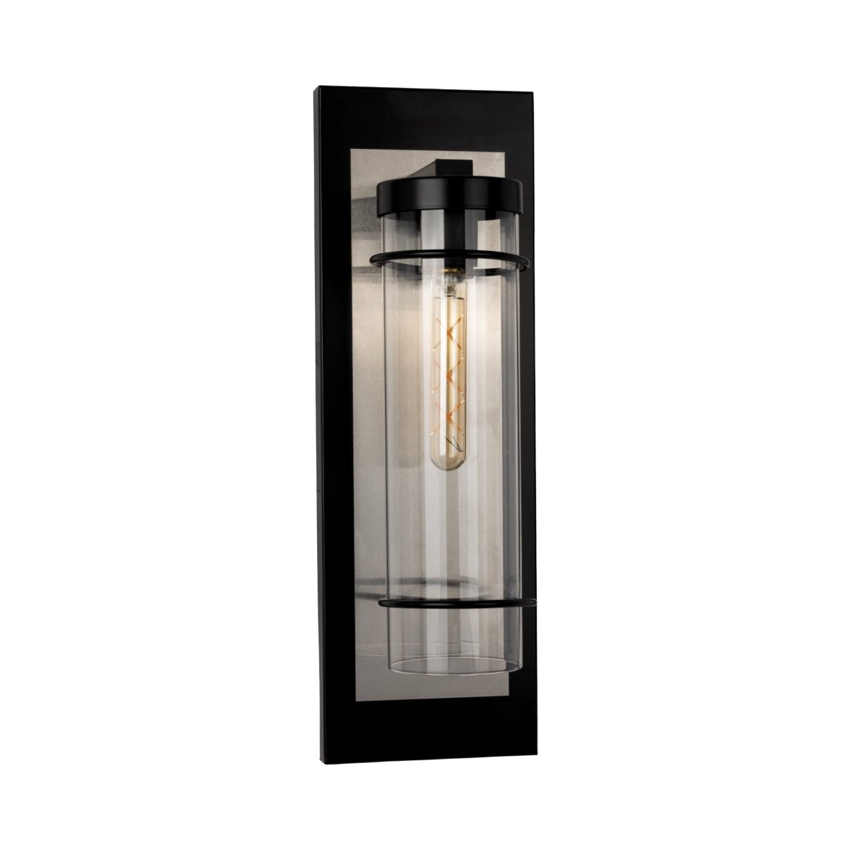 Murale extérieure Colantro - Noir mat et nickel mat 6.22" by Eglo | Luminaires & cie