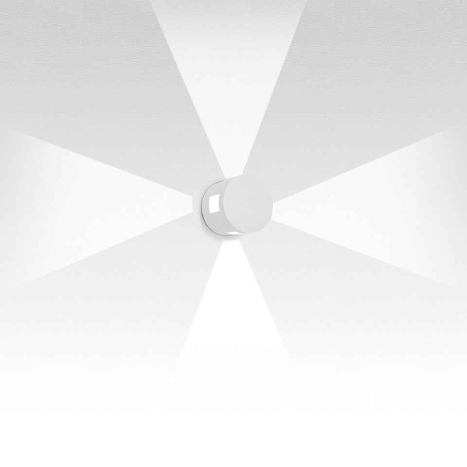 Murale Extérieure Effetto - Rond Blanc RAL 9002 4x Faisceaux / Large by Artemide | Luminaires & cie