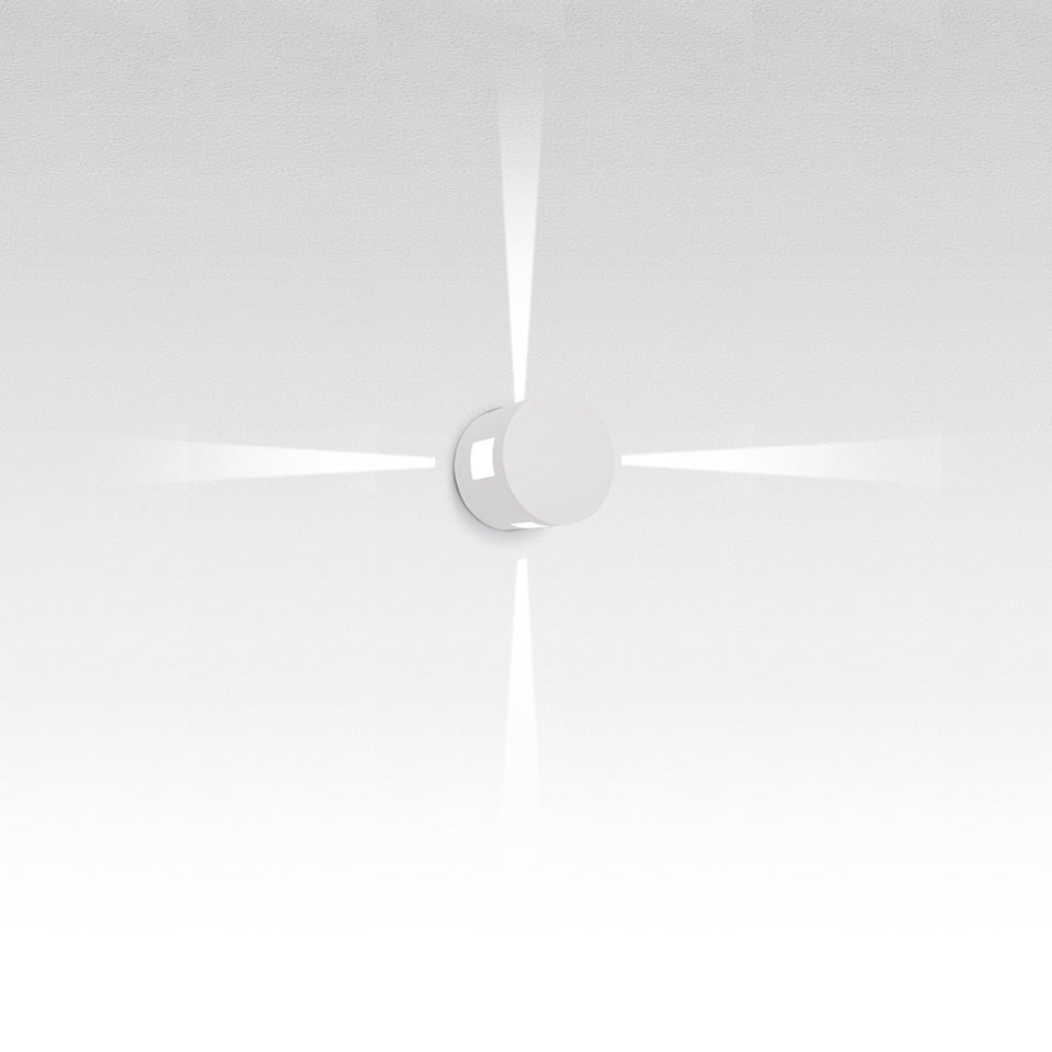 Murale Extérieure Effetto - Rond Blanc RAL 9002 4x Faisceaux / Étroit by Artemide | Luminaires & cie