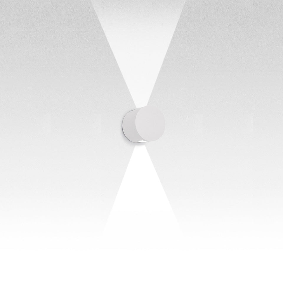 Murale Extérieure Effetto - Rond Blanc RAL 9002 2x Faisceaux / Large by Artemide | Luminaires & cie