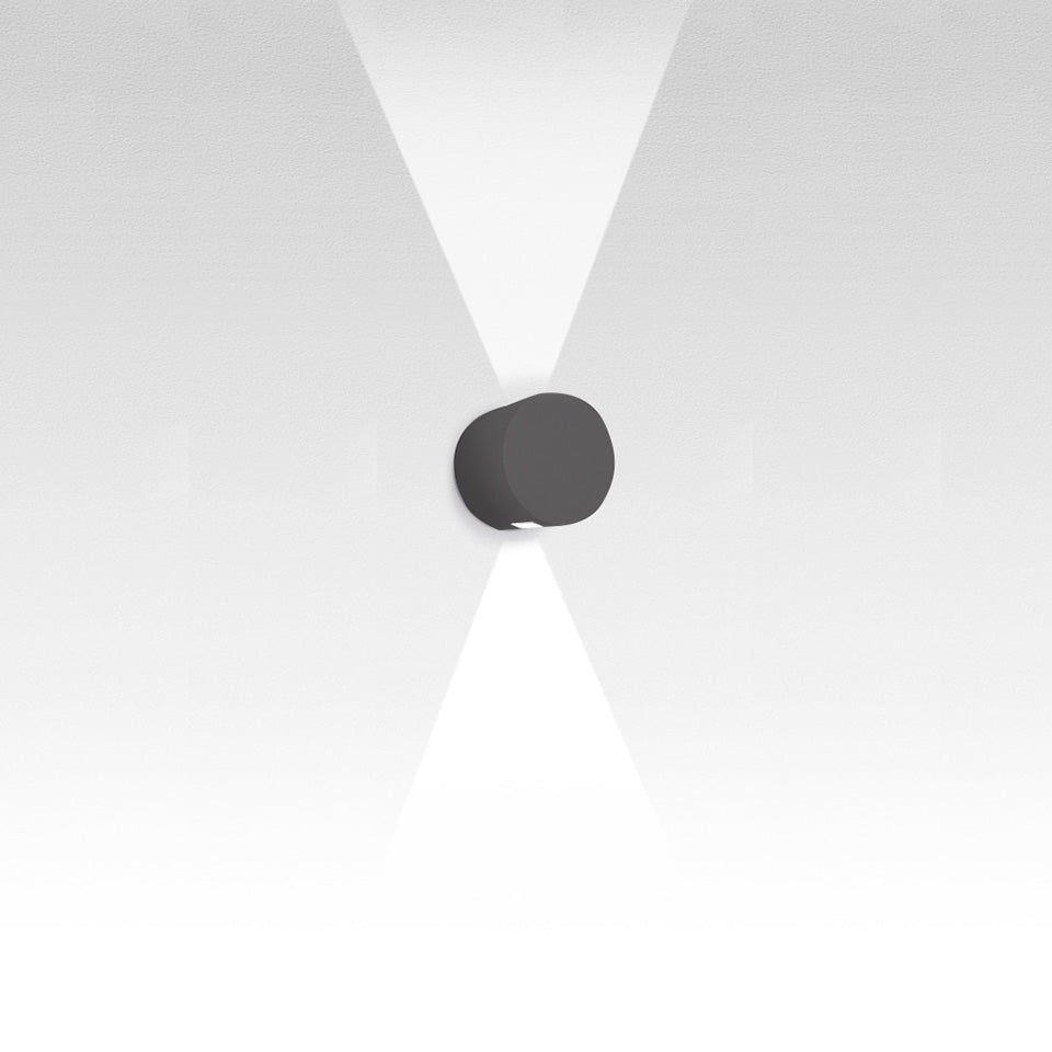 Murale Extérieure Effetto - Rond Gris anthracite 2x Faisceaux / Large by Artemide | Luminaires & cie