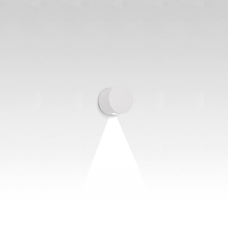 Murale Extérieure Effetto - Rond Blanc RAL 9002 1x Faisceau / Large by Artemide | Luminaires & cie